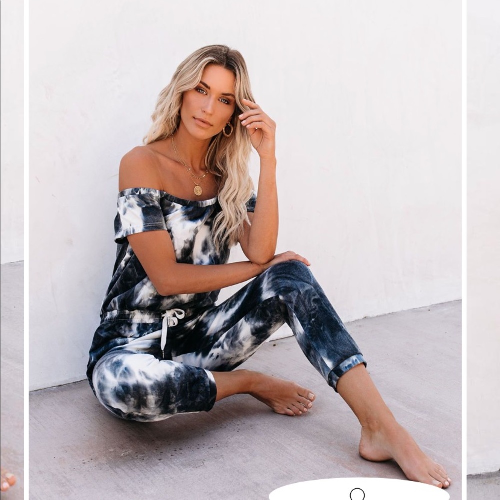 Vici Tie Dye Off the Shoulder NWT Jumpsuit- Small
